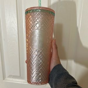 2023 Jeweled Pearl Pink Jade Green Venti 24oz Cold Cup Tumbler